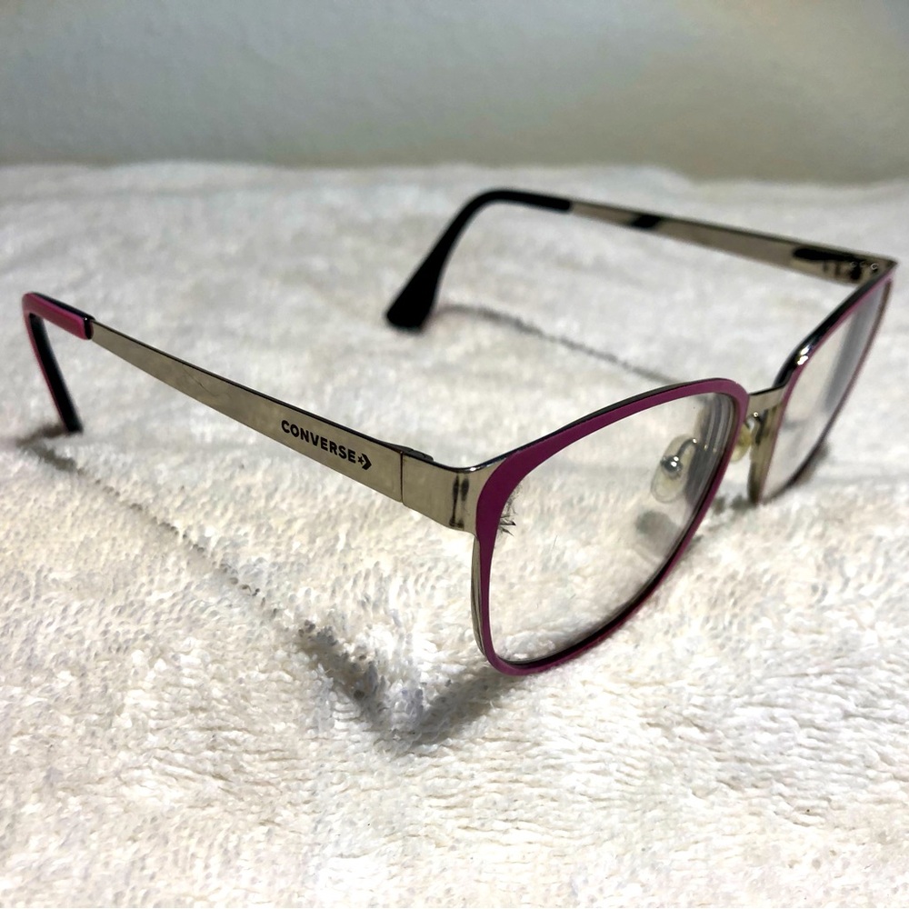 Converse Eyeglasses A221 Pink Stainless Steel 52-17-140 - FRAMES ONLY
